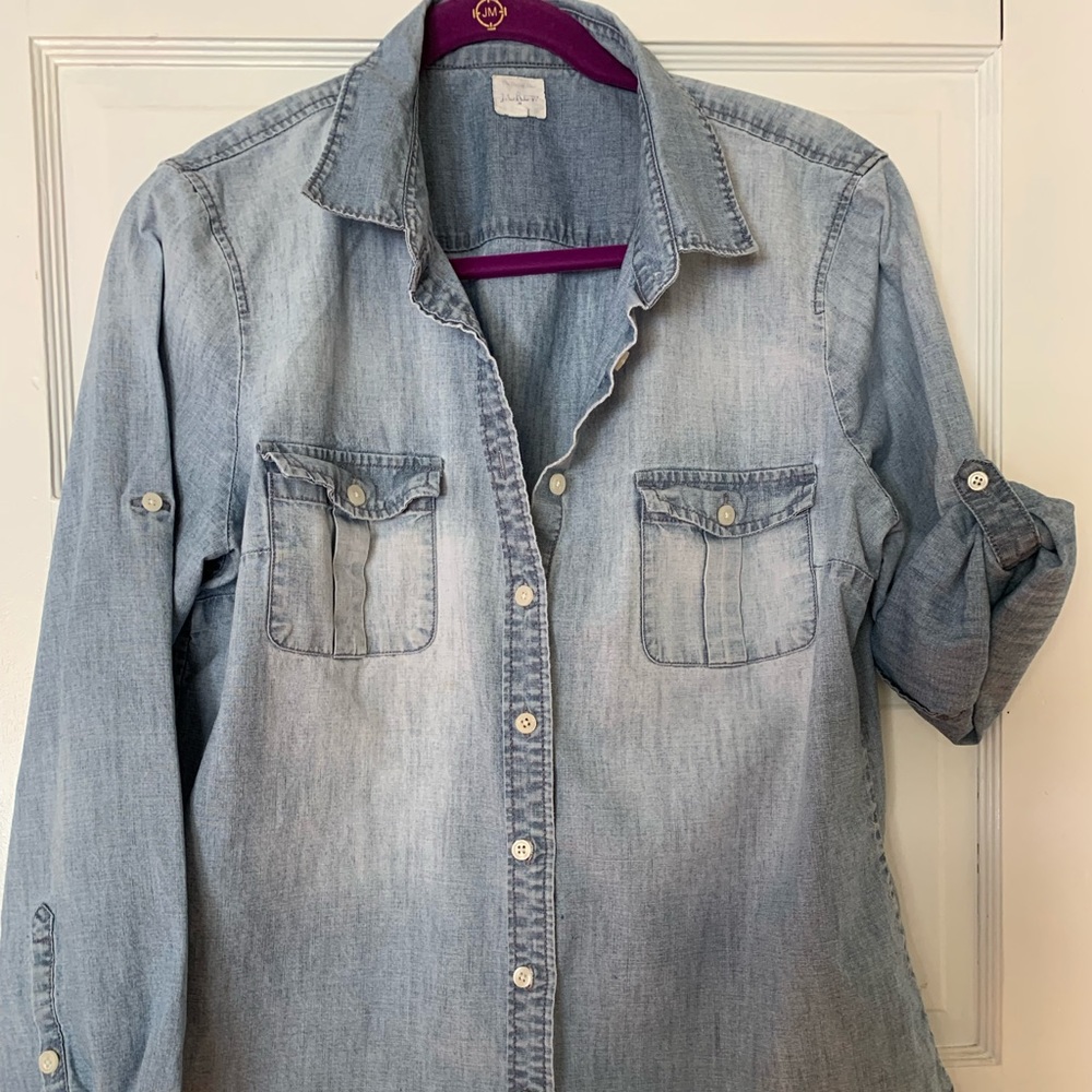 Chambray jcrew shirt size large or 12 women’s